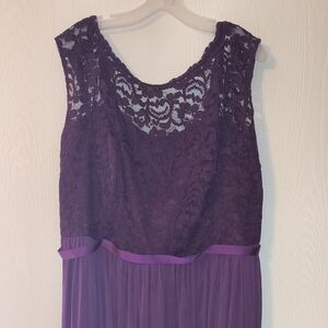 David's Bridal Deep Purple Lace Dress